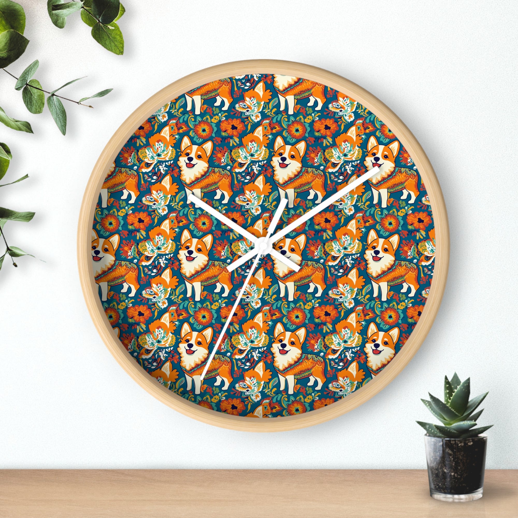 Corgi Carnival Couture Wall Clock