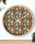 Corgi Carnival Couture Wall Clock