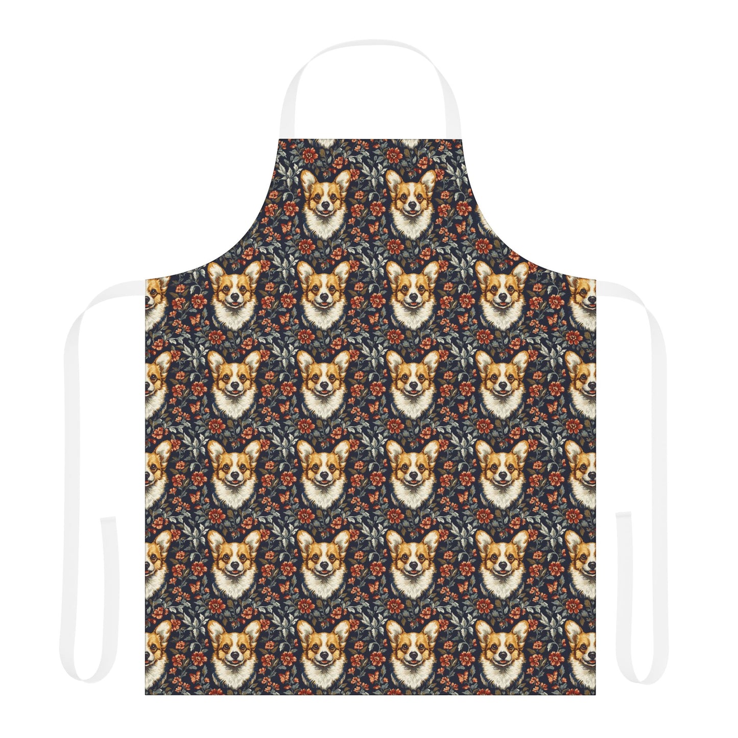 Floofy Corgi Blossom Blast Apron