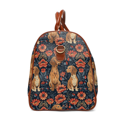 Floral Pawsome Dachsund Delight Waterproof Travel Bag