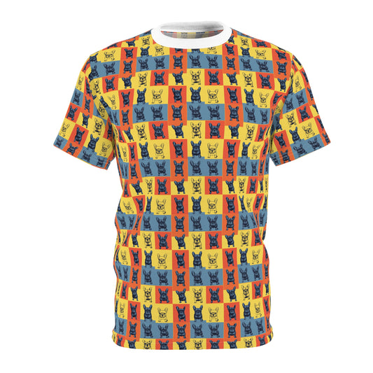 Frenchie Pop Art Pawfection Grid Unisex Tee