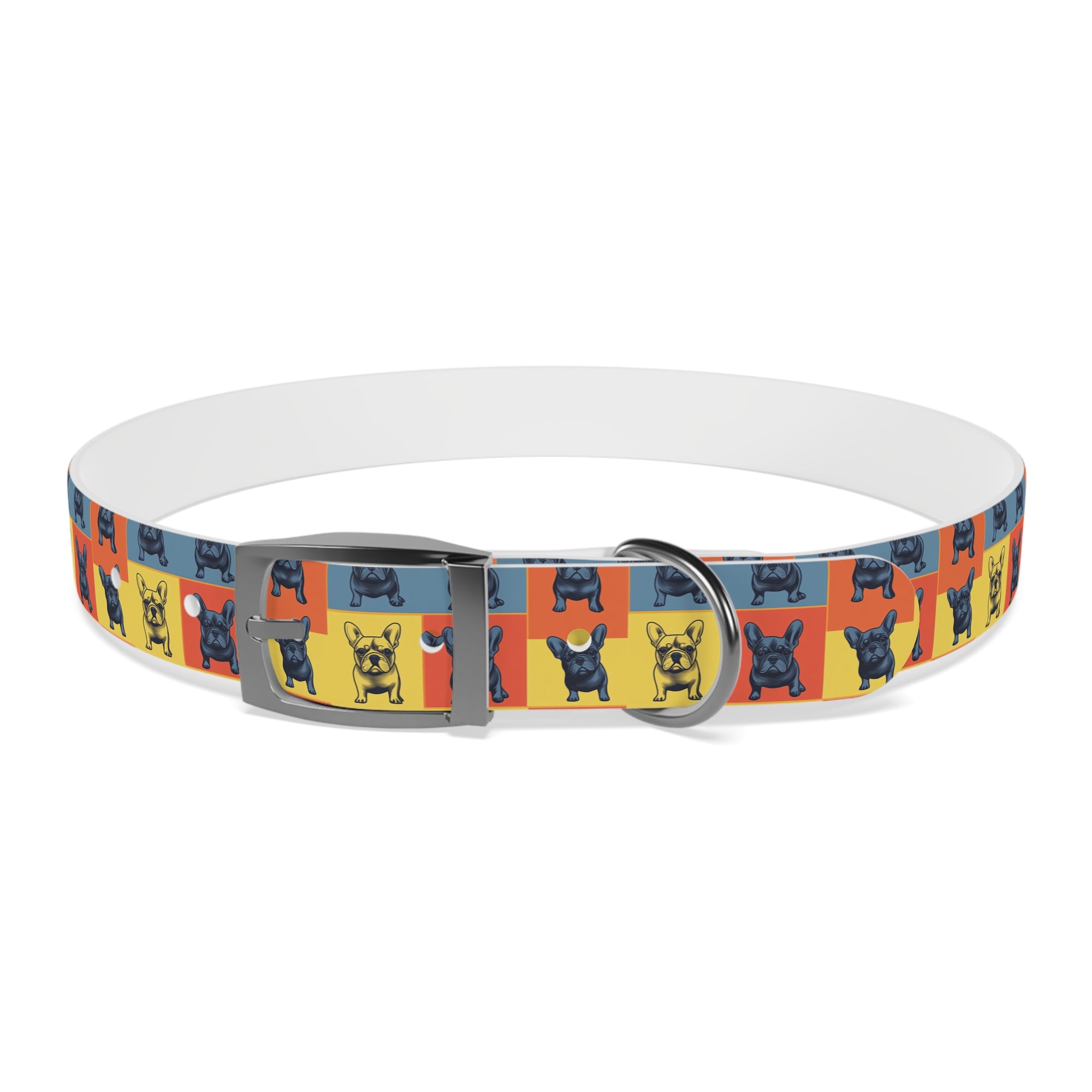 Frenchie Pop Art Pawfection Grid Dog Collar