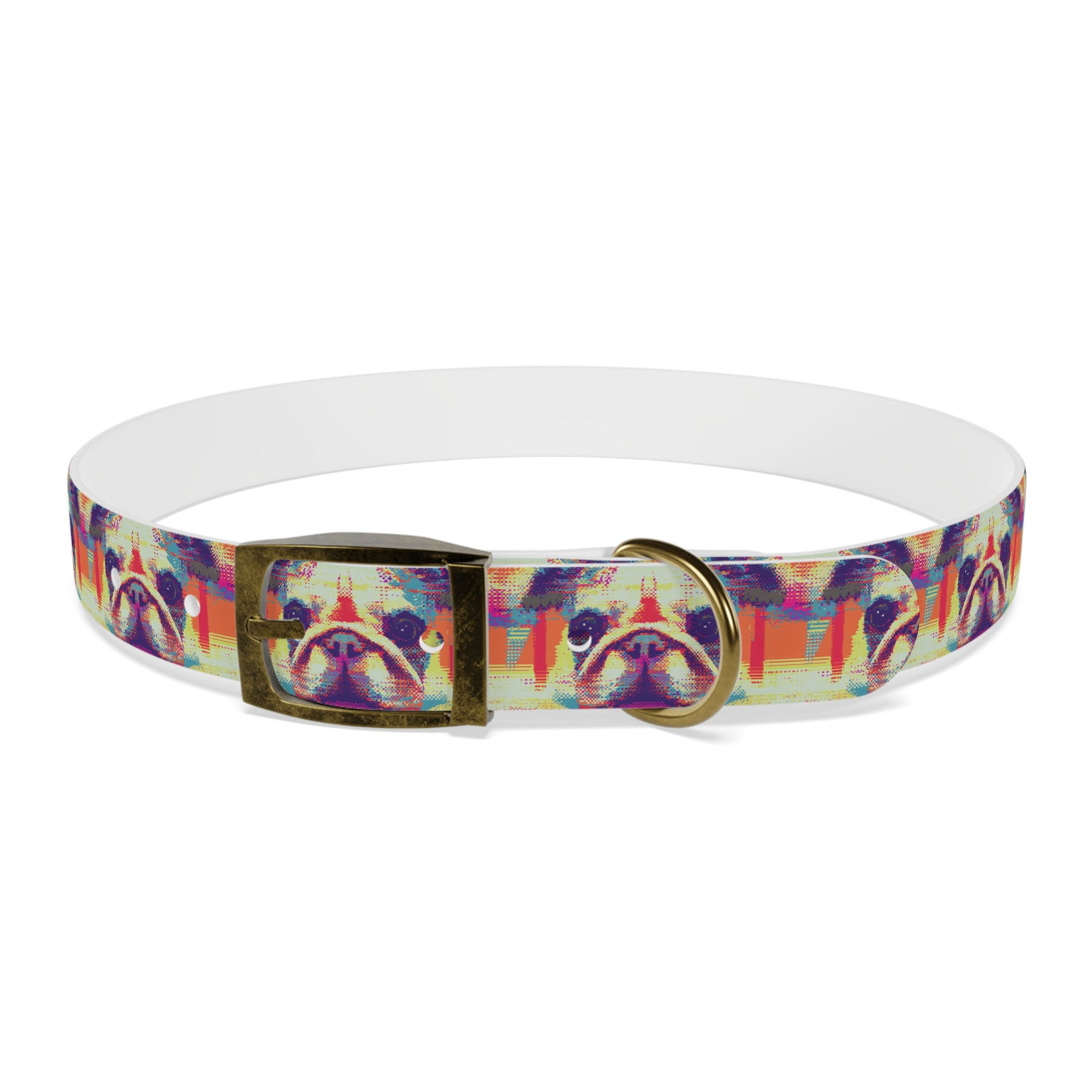 Glitchy Bulldog Blitz Dog Collar