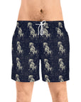 Celestial Boxer Bliss Men's Mid-Length Swim Shorts