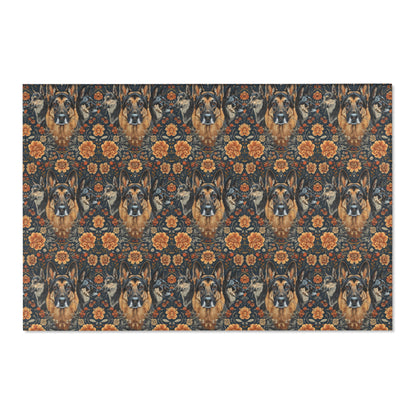 German Shepherd Grandeur - William Morris Inspired Area Rug