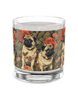 Blooming Pug Paradise Rocks Glass