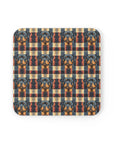 Pawsome Rottweiler Royalty Plaid Cork Back Coaster