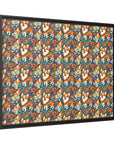 Corgi Carnival Couture Matte Canvas, Framed