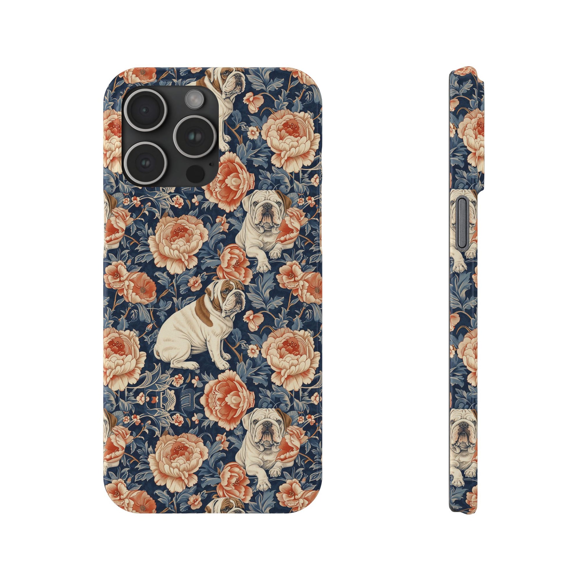 Blooming Bulldog Beauty Slim Phone Cases