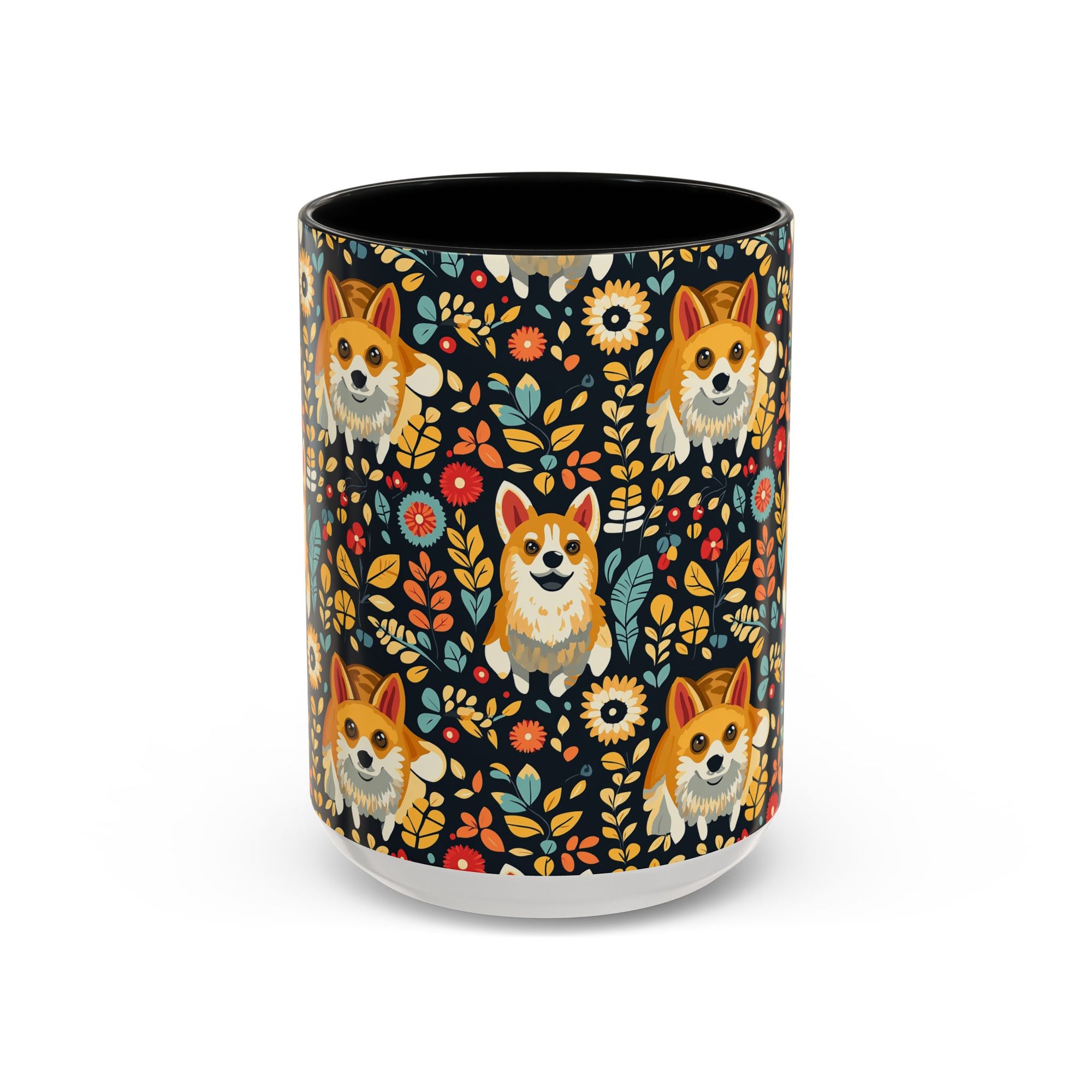 Corgi Rainbow Vine Dream Accent Coffee Mug