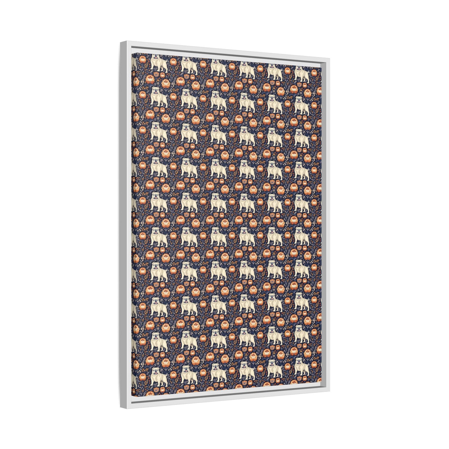 Bulldog Blossom Bonanza Matte Canvas, Framed