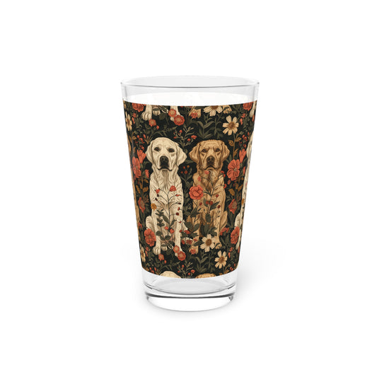 Blossoming Labradors Bouquet Pint Glass