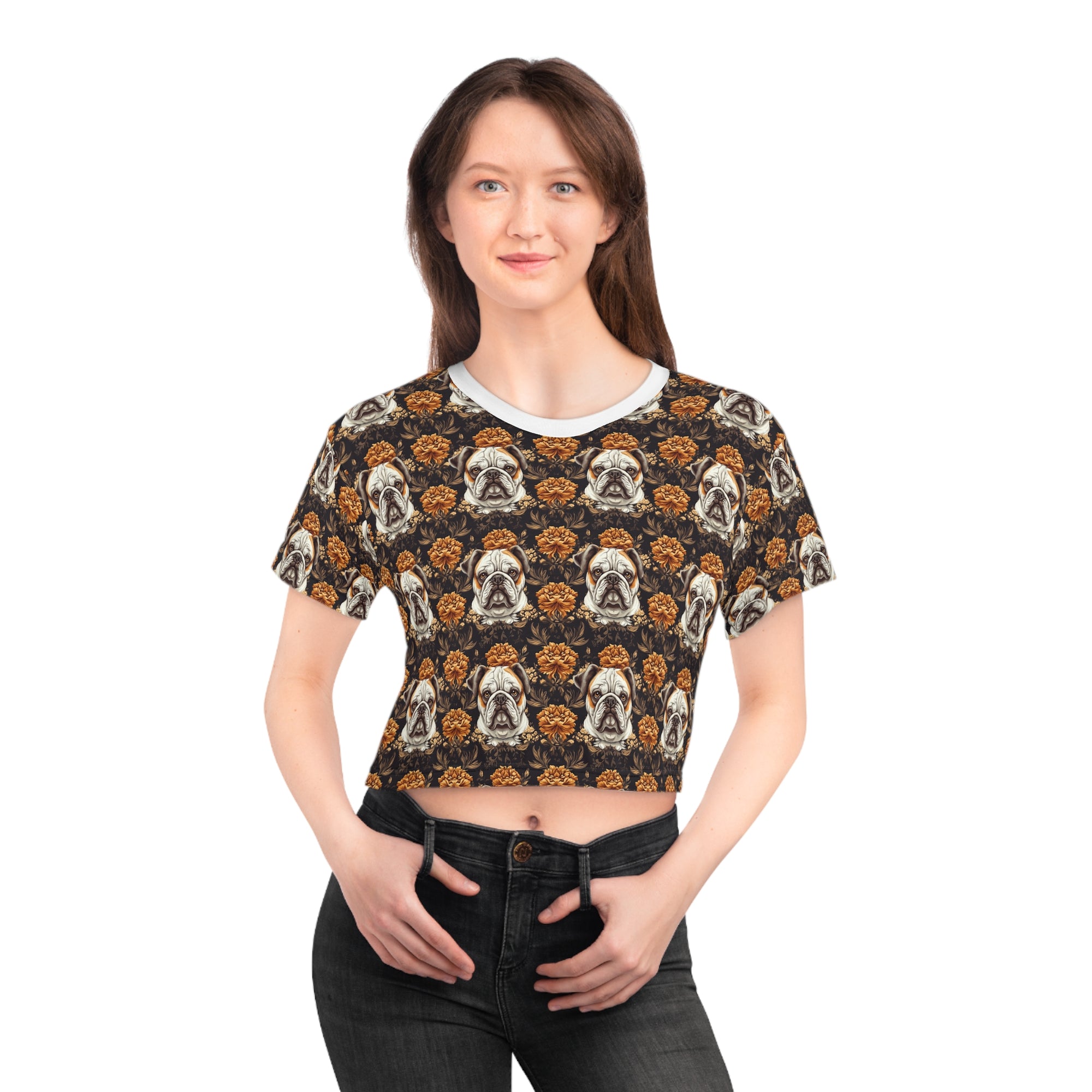 Bloomingly Bulldogistic Bouquet Crop Tee