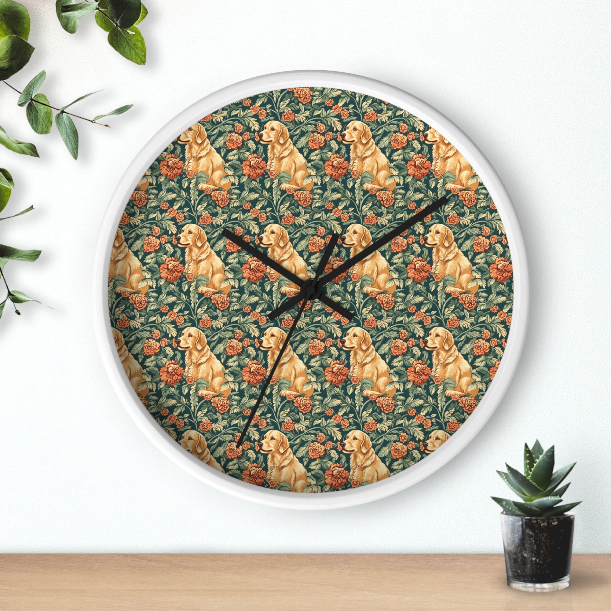 Blooming Goldie Glam Wall Clock