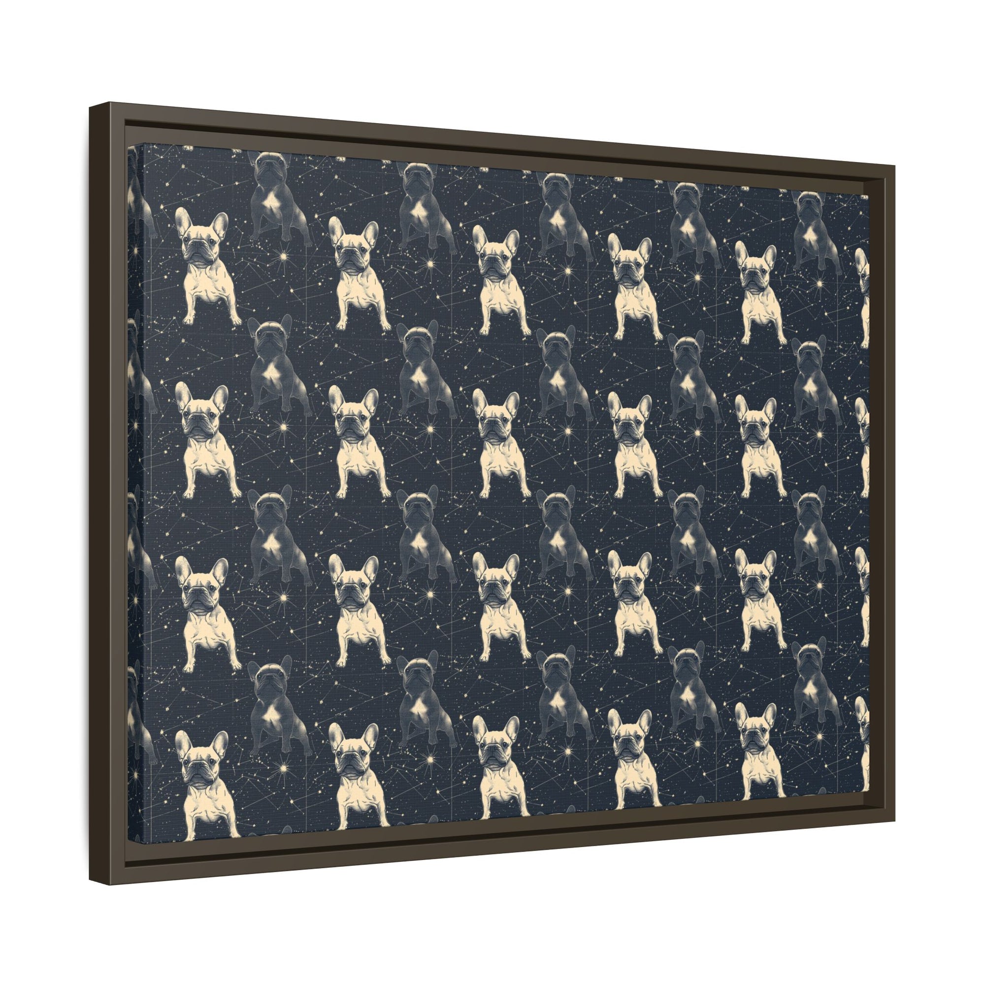 Frenchie Celestial Soar Matte Canvas, Framed