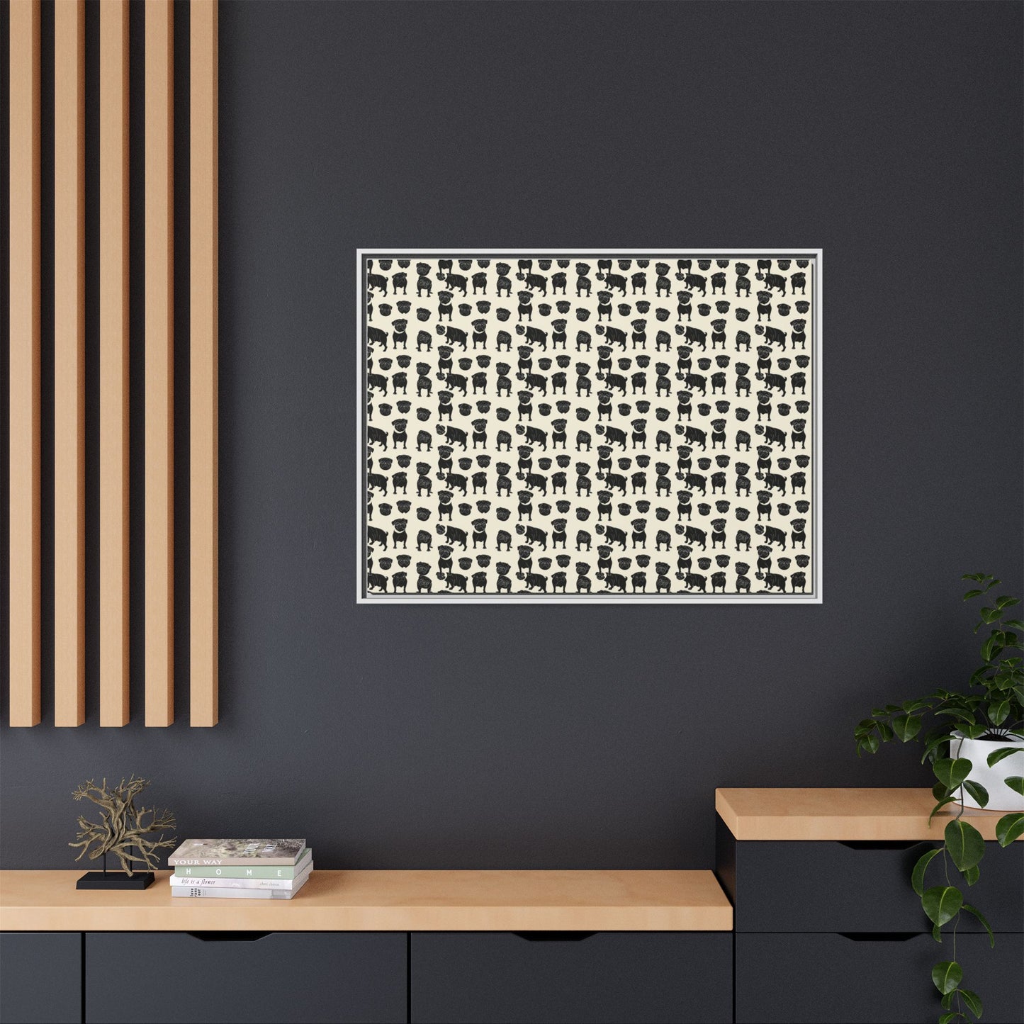 Puggie Pout Perfection Matte Canvas, Framed