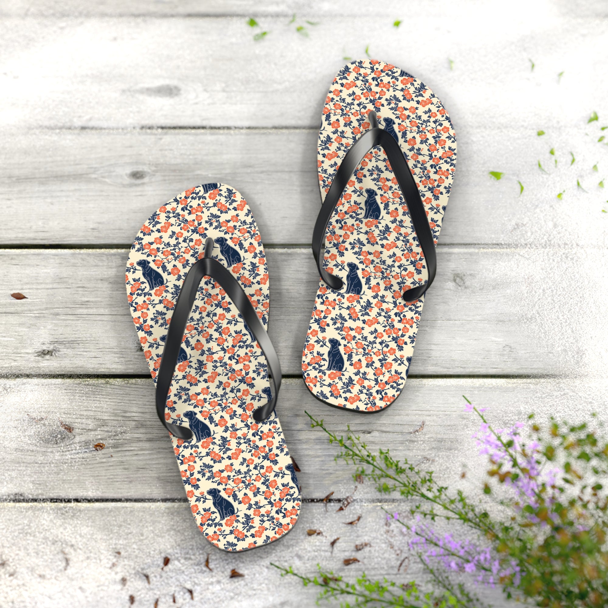 Bloomiful Lab Bouquet Flip Flops