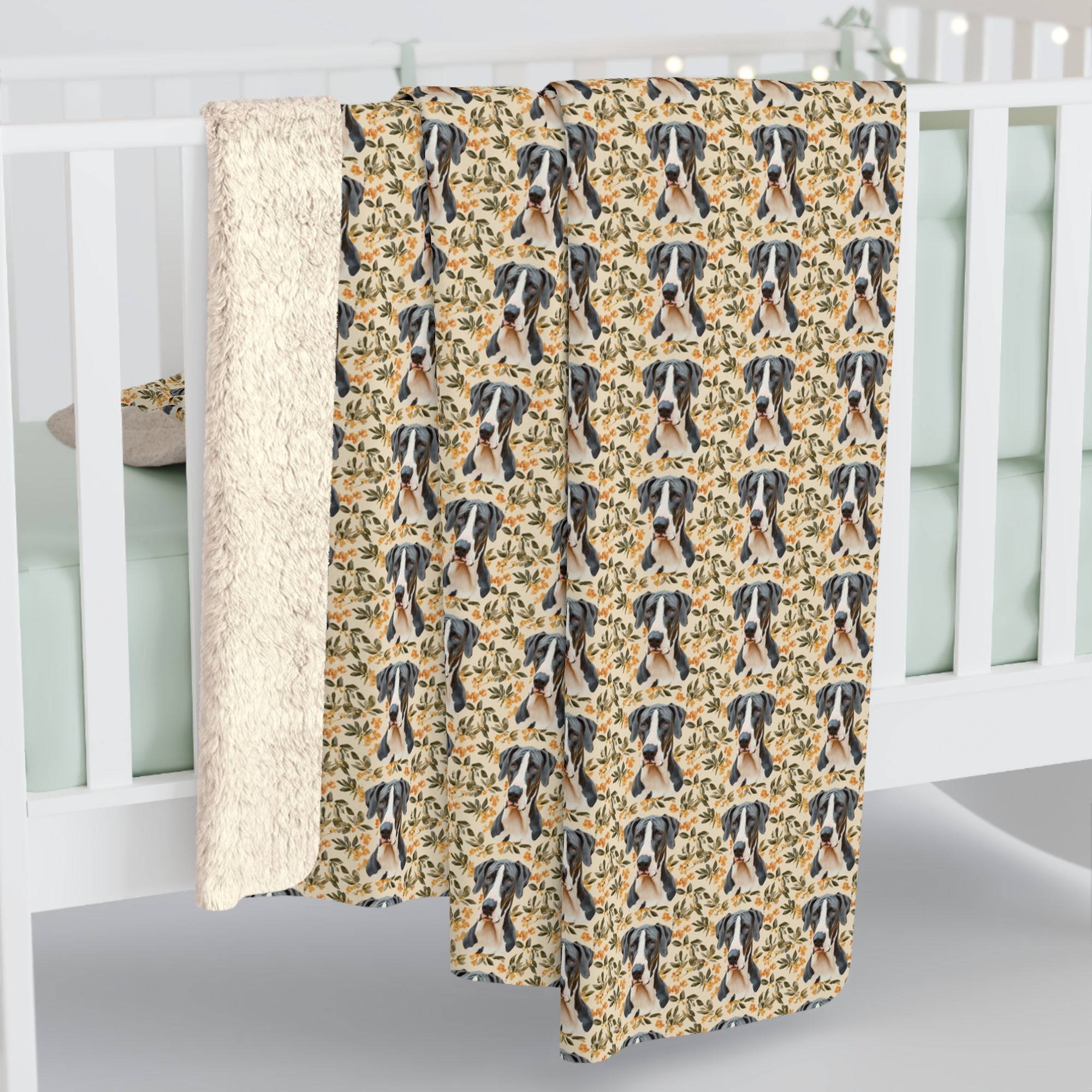 Majestic Great Dane Meadow Sherpa Fleece Blanket