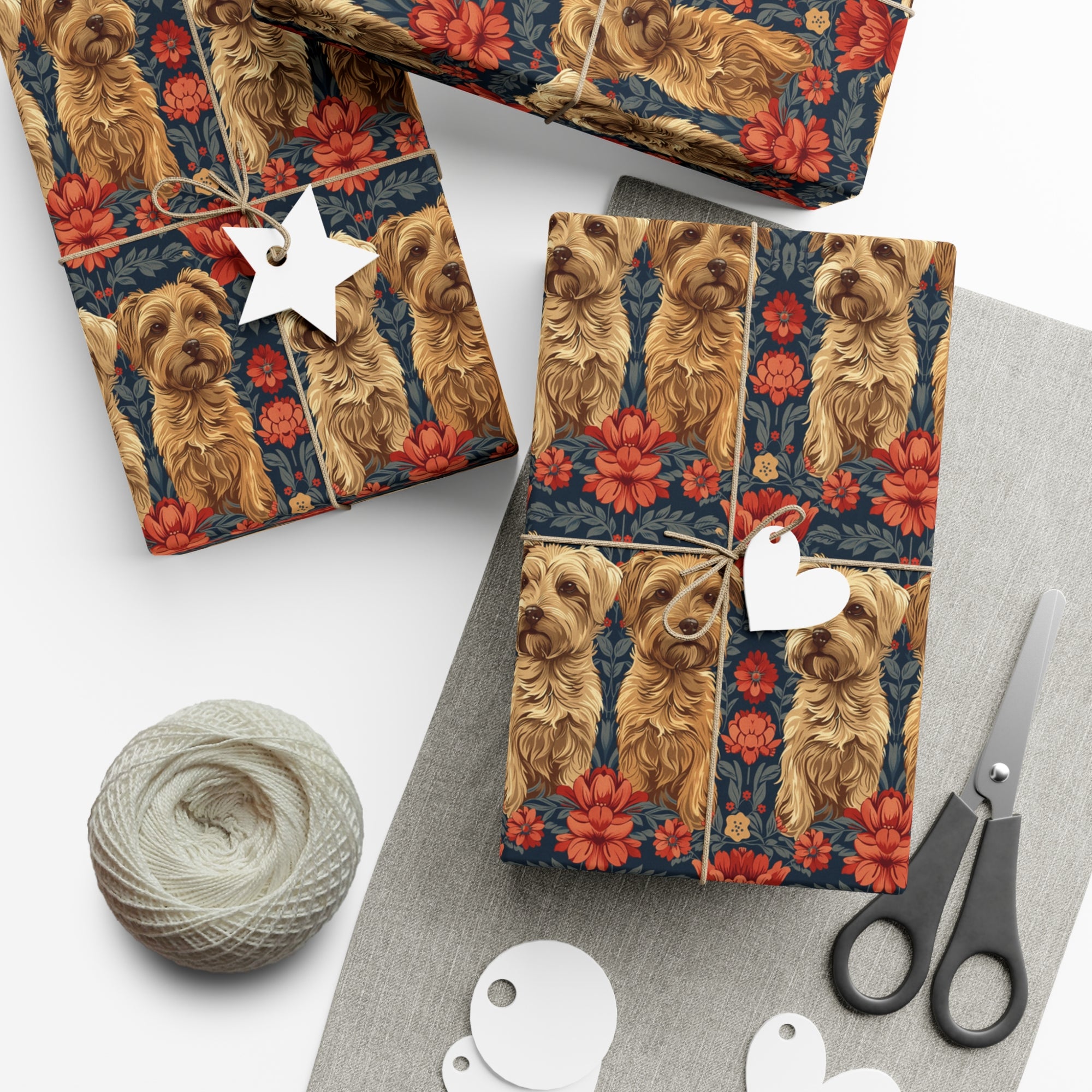 Yorkie Charm Twins Gift Wrap Papers