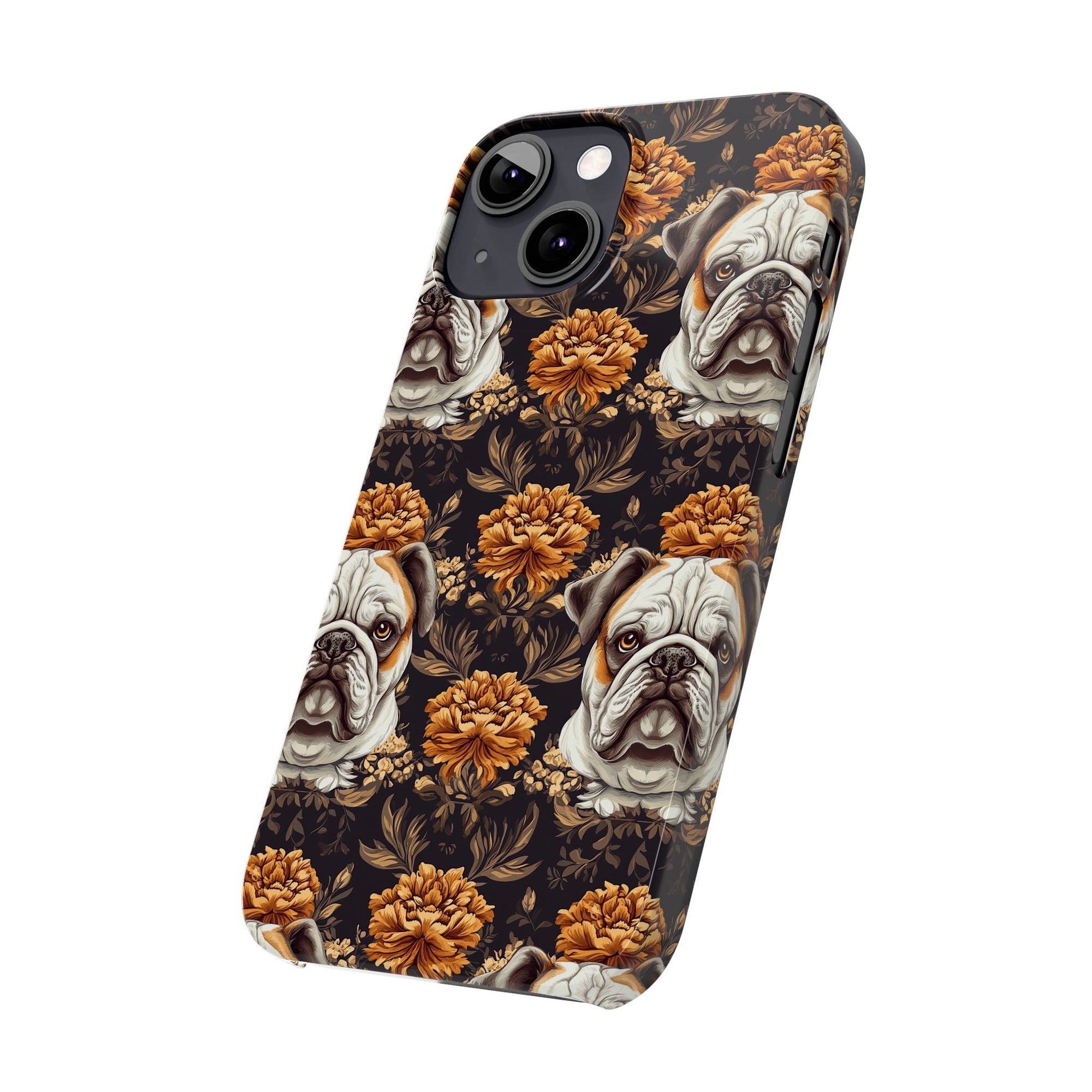 Bloomingly Bulldogistic Bouquet Slim Phone Cases