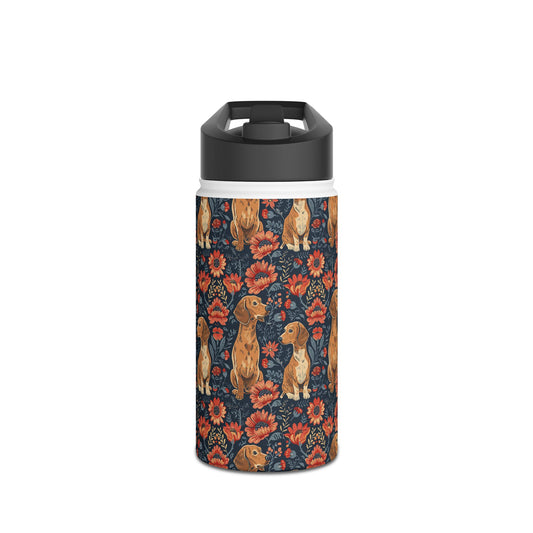 Floral Pawsome Dachsund Delight Stainless Steel Water Bottle