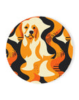 Golden Woof Abstract Glamour Cork Back Coaster