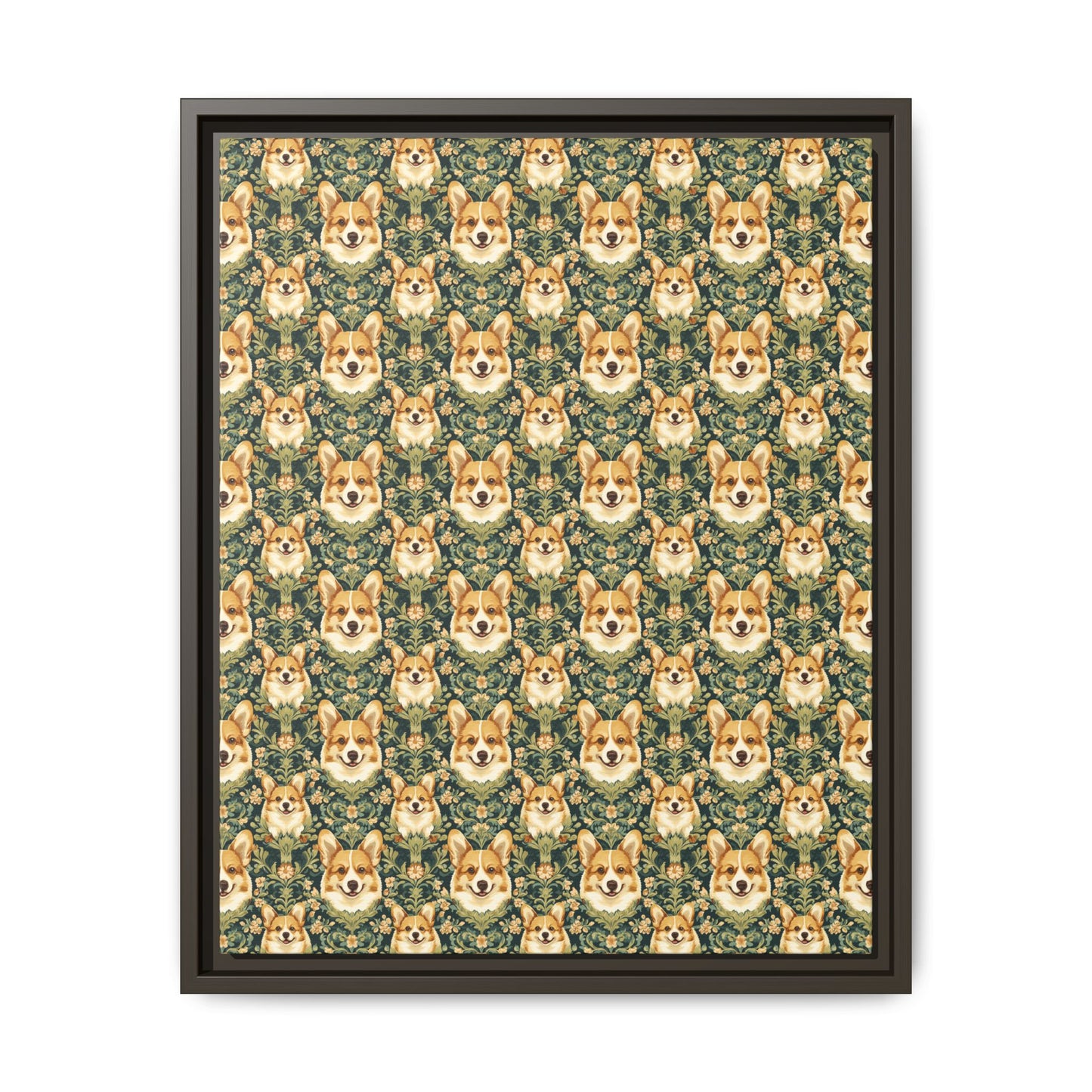 Corgi Charmz Matte Canvas, Framed