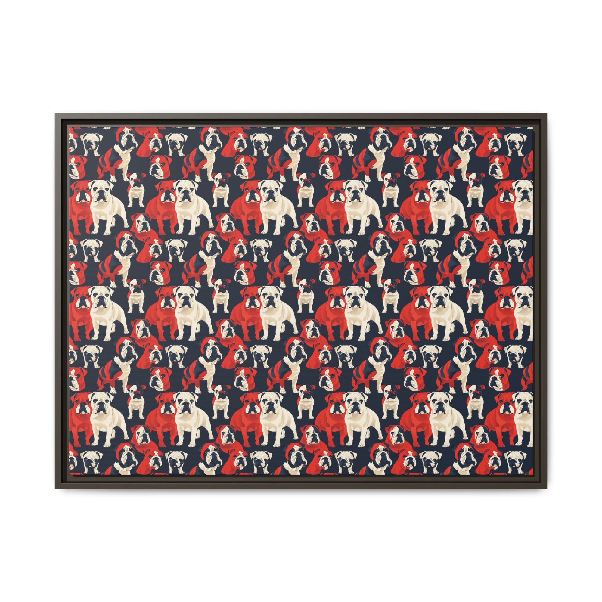 Bulldoggy Bliss Chomper Matte Canvas, Framed