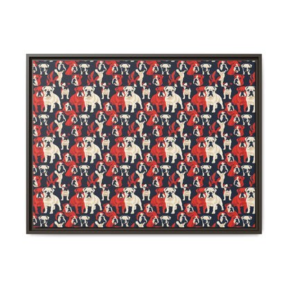 Bulldoggy Bliss Chomper Matte Canvas, Framed