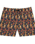 Floral Pawsome Dachsund Delight Men's Mid-Length Swim Shorts