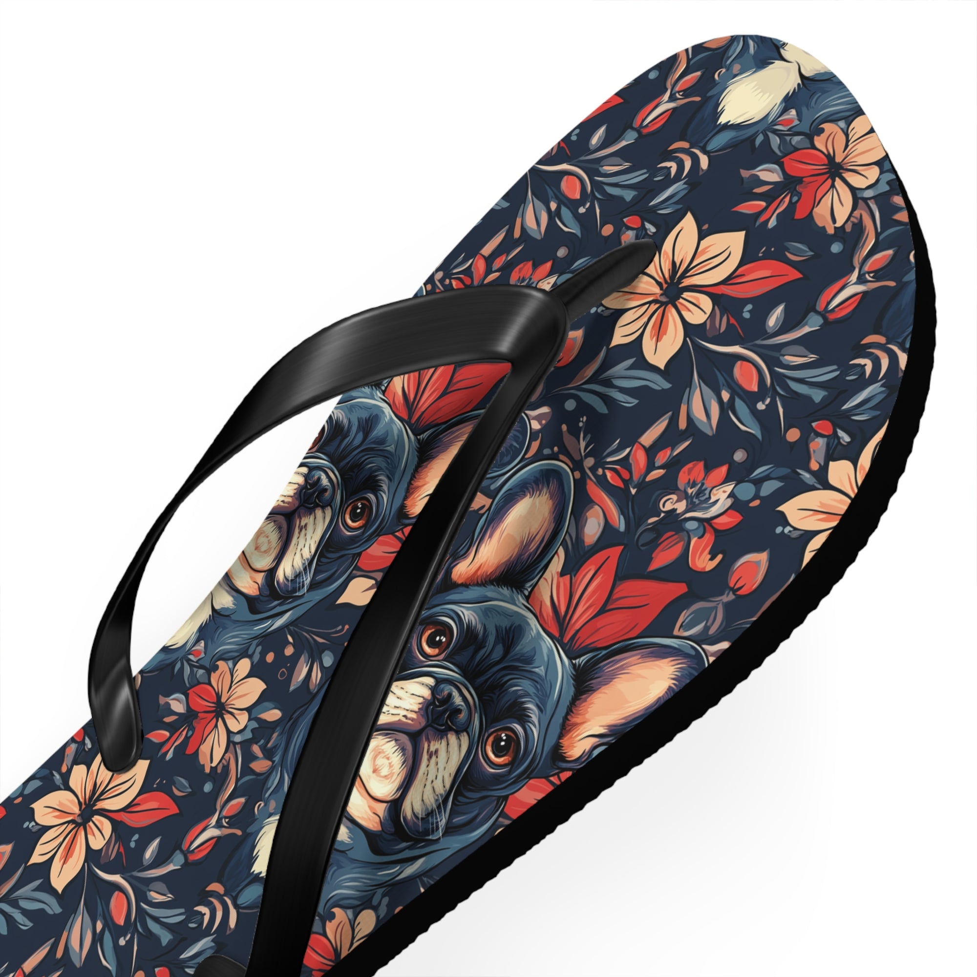 Gothic Rose Bulldog Noir Enchantment Flip Flops