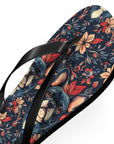 Gothic Rose Bulldog Noir Enchantment Flip Flops