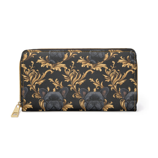 Regal Frenchie Noir Elegance Zipper Wallet