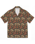 Blooming Pug Paradise Men's Hawaiian Camp Shirt