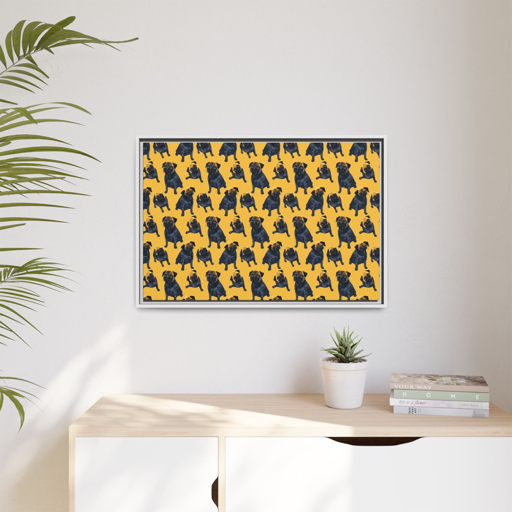 Puglet Posh Paradise Matte Canvas, Framed