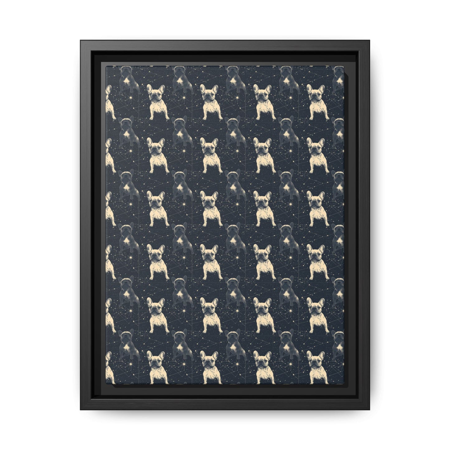 Frenchie Celestial Soar Matte Canvas, Framed