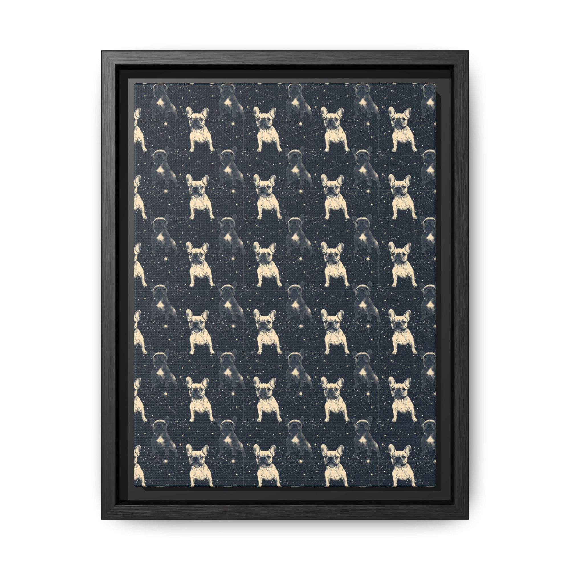 Frenchie Celestial Soar Matte Canvas, Framed