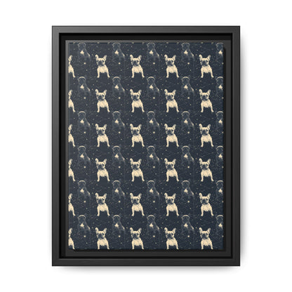 Frenchie Celestial Soar Matte Canvas, Framed