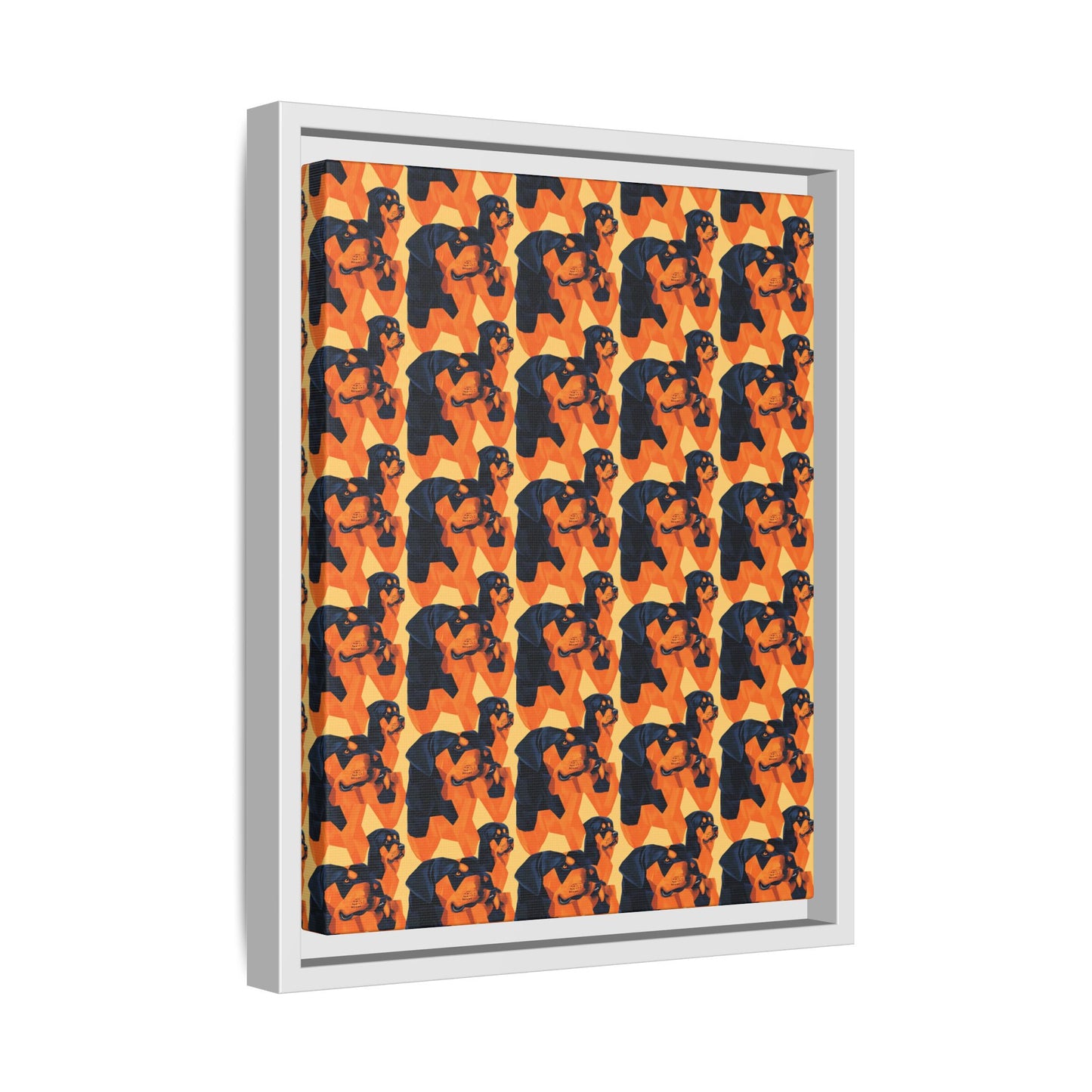 Rottweiler Chic Pawsitivity Matte Canvas, Framed