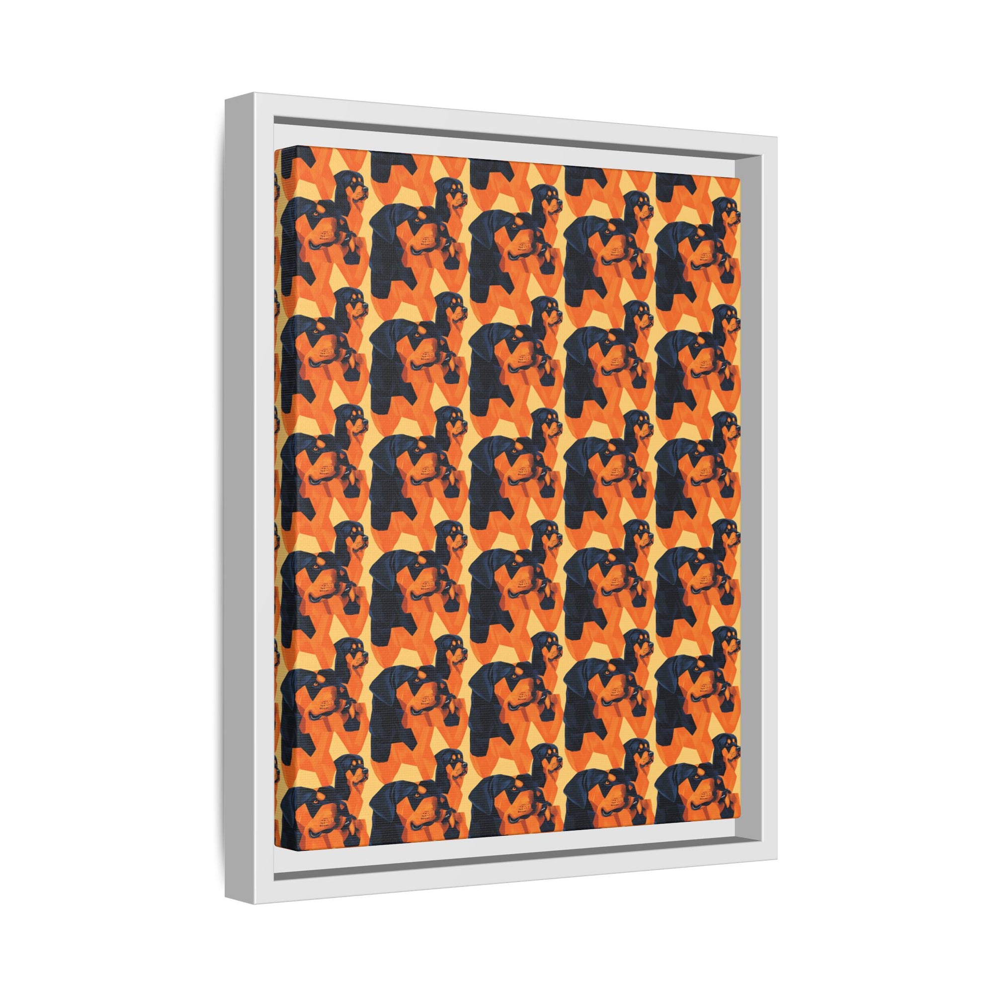 Rottweiler Chic Pawsitivity Matte Canvas, Framed