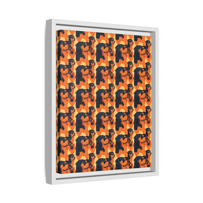 Rottweiler Chic Pawsitivity Matte Canvas, Framed