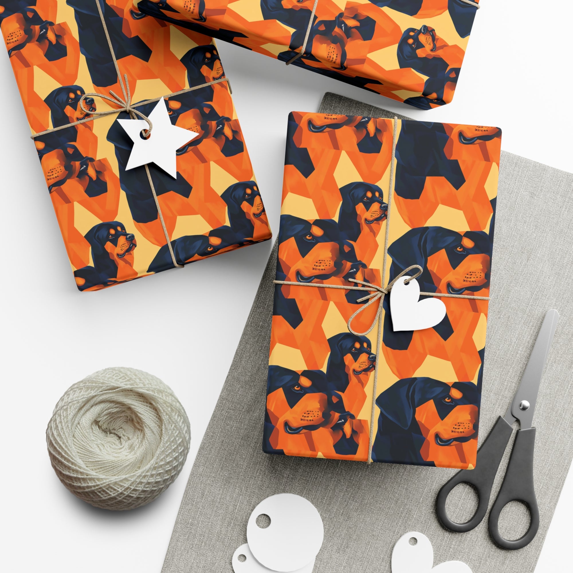 Rottweiler Chic Pawsitivity Gift Wrap Papers