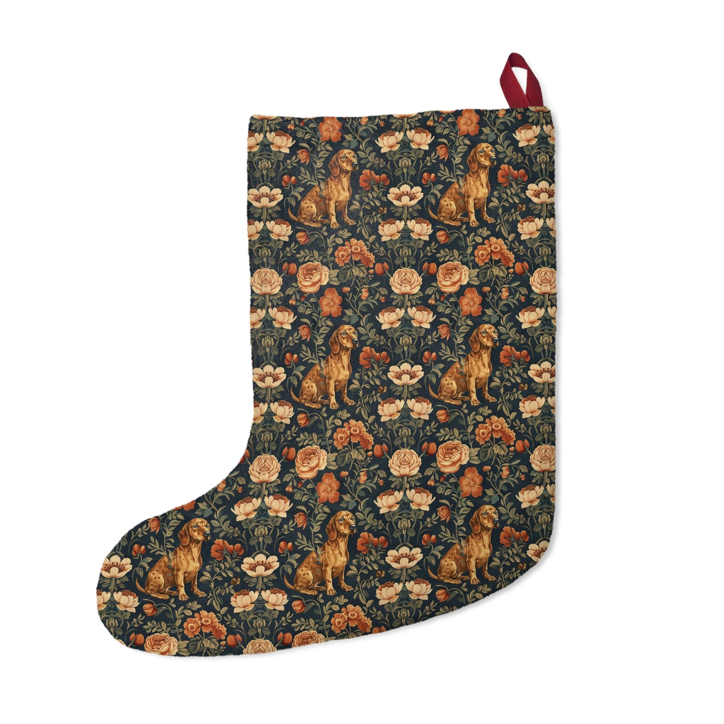 Dazzling Dachsund Blossoms & Foliage Christmas Stockings