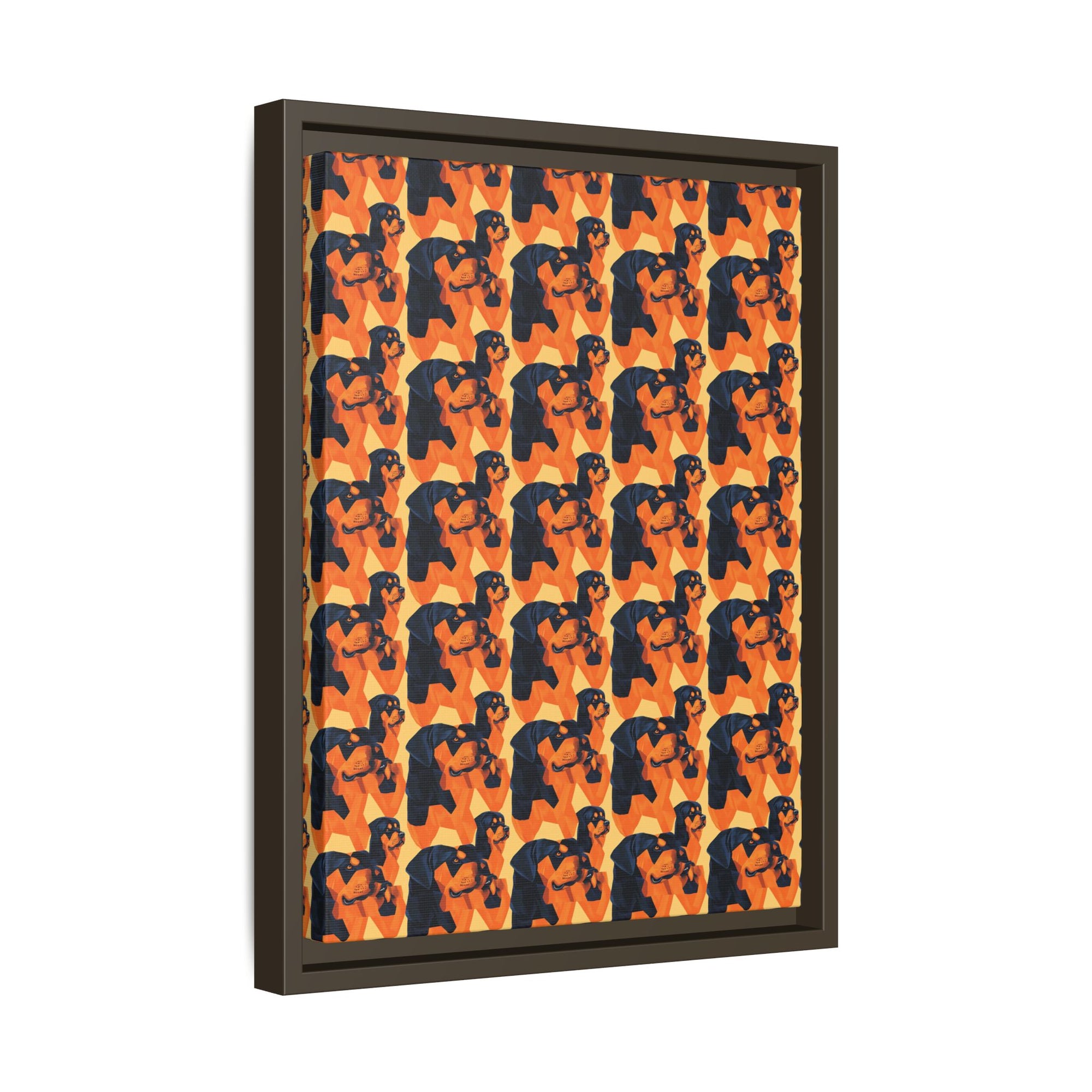 Rottweiler Chic Pawsitivity Matte Canvas, Framed