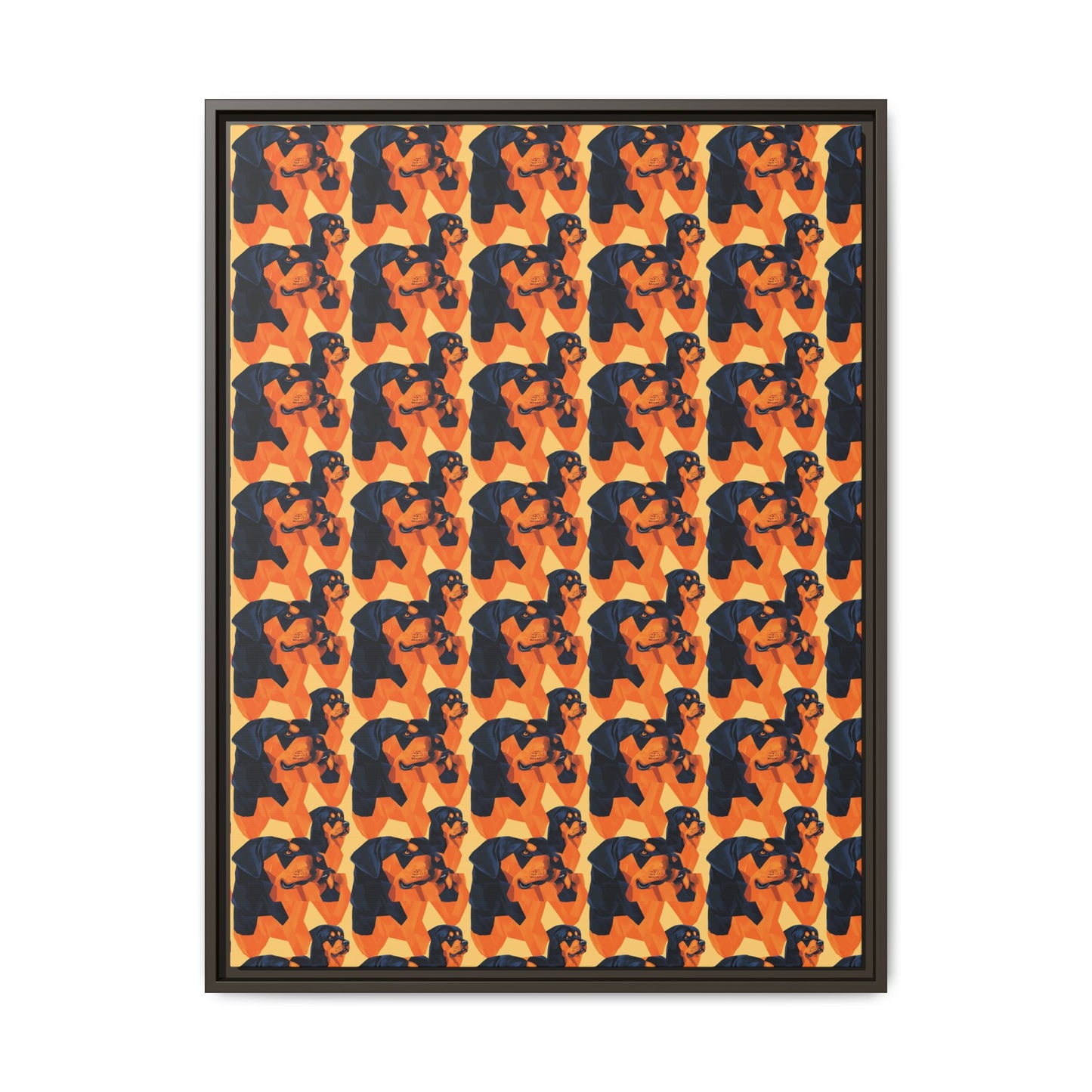 Rottweiler Chic Pawsitivity Matte Canvas, Framed