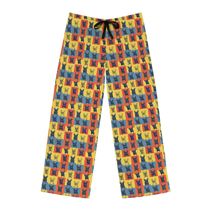 Frenchie Pop Art Pawfection Grid Men's Pajama Pants