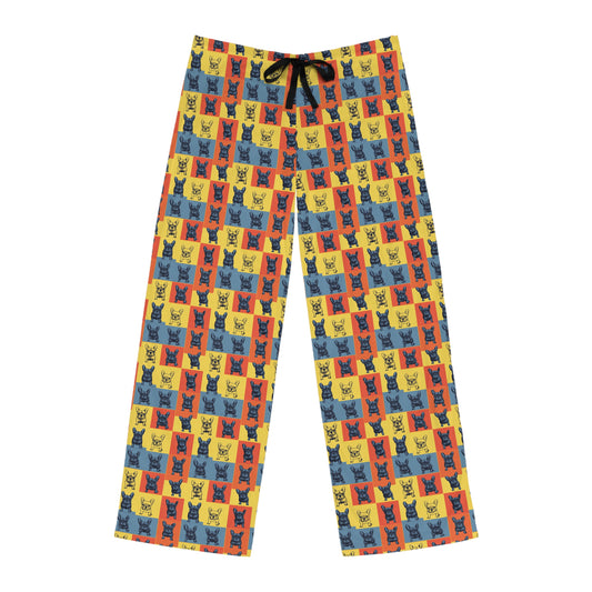 Frenchie Pop Art Pawfection Grid Men's Pajama Pants