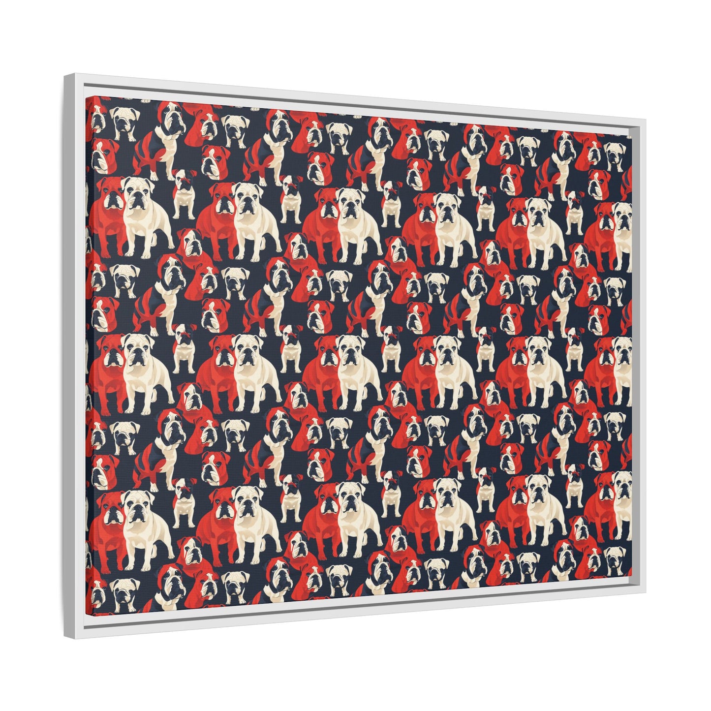 Bulldoggy Bliss Chomper Matte Canvas, Framed