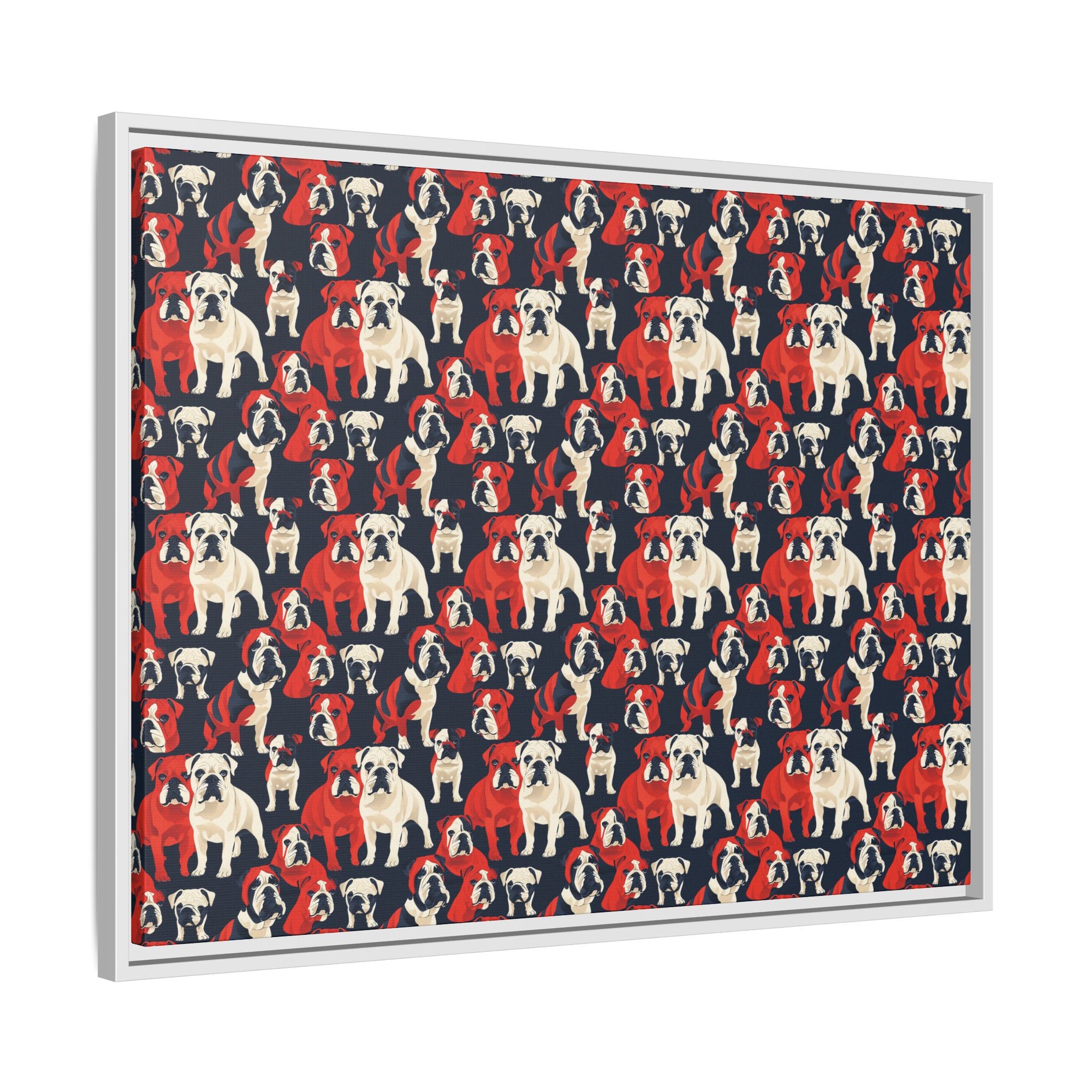 Bulldoggy Bliss Chomper Matte Canvas, Framed