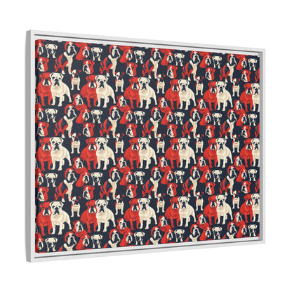 Bulldoggy Bliss Chomper Matte Canvas, Framed